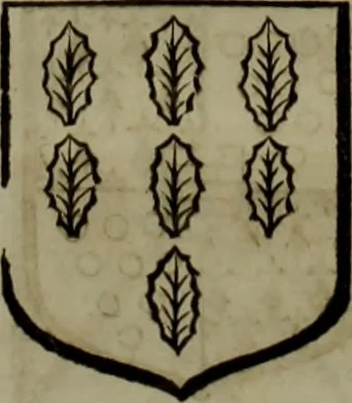 An illustration from Histoire généalogique et chronologique de la maison royale de France, des pairs, grands officiers de la couronne & de la maison du roy & des anciens barons du royaume : avec les qualitez, l'origine, le progrés & les armes de leurs familles; ensemble les statuts & le catalogue des chevaliers, commandeurs, & officiers de l'ordre du S. Esprit : le tovt dressé svr titres originaux, svr les registres des chartes du roy, du parlement, de la chambre des comptes, & du châtelet de Paris, cartulaires, manuscrits de la bibliotheque du roy, & d'autres cabinets curieux, 1726, leaf 137