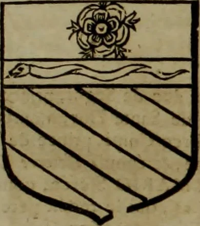 An illustration from Histoire généalogique et chronologique de la maison royale de France, des pairs, grands officiers de la couronne & de la maison du roy & des anciens barons du royaume : avec les qualitez, l'origine, le progrés & les armes de leurs familles; ensemble les statuts & le catalogue des chevaliers, commandeurs, & officiers de l'ordre du S. Esprit : le tovt dressé svr titres originaux, svr les registres des chartes du roy, du parlement, de la chambre des comptes, & du châtelet de Paris, cartulaires, manuscrits de la bibliotheque du roy, & d'autres cabinets curieux, 1726, leaf 138