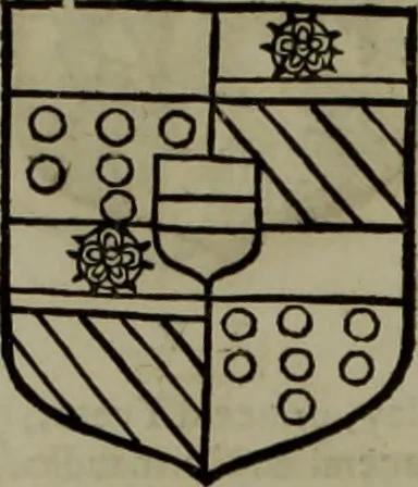 An illustration from Histoire généalogique et chronologique de la maison royale de France, des pairs, grands officiers de la couronne & de la maison du roy & des anciens barons du royaume : avec les qualitez, l'origine, le progrés & les armes de leurs familles; ensemble les statuts & le catalogue des chevaliers, commandeurs, & officiers de l'ordre du S. Esprit : le tovt dressé svr titres originaux, svr les registres des chartes du roy, du parlement, de la chambre des comptes, & du châtelet de Paris, cartulaires, manuscrits de la bibliotheque du roy, & d'autres cabinets curieux, 1726, leaf 149
