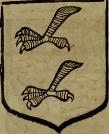 An illustration from Histoire généalogique et chronologique de la maison royale de France, des pairs, grands officiers de la couronne & de la maison du roy & des anciens barons du royaume : avec les qualitez, l'origine, le progrés & les armes de leurs familles; ensemble les statuts & le catalogue des chevaliers, commandeurs, & officiers de l'ordre du S. Esprit : le tovt dressé svr titres originaux, svr les registres des chartes du roy, du parlement, de la chambre des comptes, & du châtelet de Paris, cartulaires, manuscrits de la bibliotheque du roy, & d'autres cabinets curieux, 1726, leaf 151