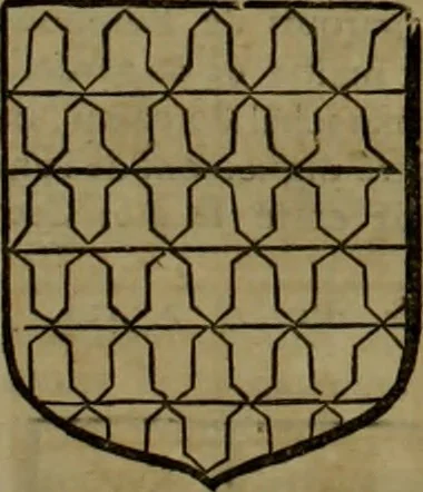 An illustration from Histoire généalogique et chronologique de la maison royale de France, des pairs, grands officiers de la couronne & de la maison du roy & des anciens barons du royaume : avec les qualitez, l'origine, le progrés & les armes de leurs familles; ensemble les statuts & le catalogue des chevaliers, commandeurs, & officiers de l'ordre du S. Esprit : le tovt dressé svr titres originaux, svr les registres des chartes du roy, du parlement, de la chambre des comptes, & du châtelet de Paris, cartulaires, manuscrits de la bibliotheque du roy, & d'autres cabinets curieux, 1726, leaf 152