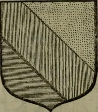 An illustration from Histoire généalogique et chronologique de la maison royale de France, des pairs, grands officiers de la couronne & de la maison du roy & des anciens barons du royaume : avec les qualitez, l'origine, le progrés & les armes de leurs familles; ensemble les statuts & le catalogue des chevaliers, commandeurs, & officiers de l'ordre du S. Esprit : le tovt dressé svr titres originaux, svr les registres des chartes du roy, du parlement, de la chambre des comptes, & du châtelet de Paris, cartulaires, manuscrits de la bibliotheque du roy, & d'autres cabinets curieux, 1726, leaf 155