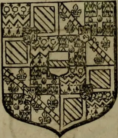 An illustration from Histoire généalogique et chronologique de la maison royale de France, des pairs, grands officiers de la couronne & de la maison du roy & des anciens barons du royaume : avec les qualitez, l'origine, le progrés & les armes de leurs familles; ensemble les statuts & le catalogue des chevaliers, commandeurs, & officiers de l'ordre du S. Esprit : le tovt dressé svr titres originaux, svr les registres des chartes du roy, du parlement, de la chambre des comptes, & du châtelet de Paris, cartulaires, manuscrits de la bibliotheque du roy, & d'autres cabinets curieux, 1726, leaf 163