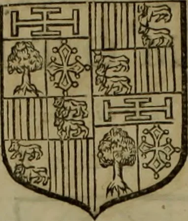 An illustration from Histoire généalogique et chronologique de la maison royale de France, des pairs, grands officiers de la couronne & de la maison du roy & des anciens barons du royaume : avec les qualitez, l'origine, le progrés & les armes de leurs familles; ensemble les statuts & le catalogue des chevaliers, commandeurs, & officiers de l'ordre du S. Esprit : le tovt dressé svr titres originaux, svr les registres des chartes du roy, du parlement, de la chambre des comptes, & du châtelet de Paris, cartulaires, manuscrits de la bibliotheque du roy, & d'autres cabinets curieux, 1726, leaf 167