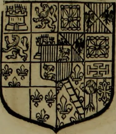 An illustration from Histoire généalogique et chronologique de la maison royale de France, des pairs, grands officiers de la couronne & de la maison du roy & des anciens barons du royaume : avec les qualitez, l'origine, le progrés & les armes de leurs familles; ensemble les statuts & le catalogue des chevaliers, commandeurs, & officiers de l'ordre du S. Esprit : le tovt dressé svr titres originaux, svr les registres des chartes du roy, du parlement, de la chambre des comptes, & du châtelet de Paris, cartulaires, manuscrits de la bibliotheque du roy, & d'autres cabinets curieux, 1726, leaf 170