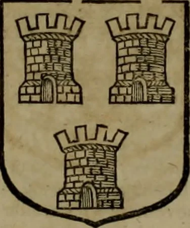 An illustration from Histoire généalogique et chronologique de la maison royale de France, des pairs, grands officiers de la couronne & de la maison du roy & des anciens barons du royaume : avec les qualitez, l'origine, le progrés & les armes de leurs familles; ensemble les statuts & le catalogue des chevaliers, commandeurs, & officiers de l'ordre du S. Esprit : le tovt dressé svr titres originaux, svr les registres des chartes du roy, du parlement, de la chambre des comptes, & du châtelet de Paris, cartulaires, manuscrits de la bibliotheque du roy, & d'autres cabinets curieux, 1726, leaf 173