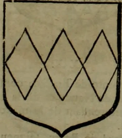 An illustration from Histoire généalogique et chronologique de la maison royale de France, des pairs, grands officiers de la couronne & de la maison du roy & des anciens barons du royaume : avec les qualitez, l'origine, le progrés & les armes de leurs familles; ensemble les statuts & le catalogue des chevaliers, commandeurs, & officiers de l'ordre du S. Esprit : le tovt dressé svr titres originaux, svr les registres des chartes du roy, du parlement, de la chambre des comptes, & du châtelet de Paris, cartulaires, manuscrits de la bibliotheque du roy, & d'autres cabinets curieux, 1726, leaf 174