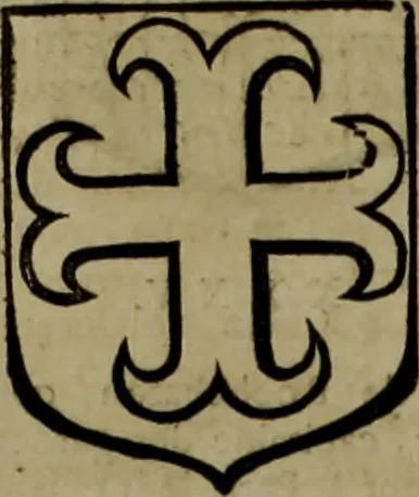 An illustration from Histoire généalogique et chronologique de la maison royale de France, des pairs, grands officiers de la couronne & de la maison du roy & des anciens barons du royaume : avec les qualitez, l'origine, le progrés & les armes de leurs familles; ensemble les statuts & le catalogue des chevaliers, commandeurs, & officiers de l'ordre du S. Esprit : le tovt dressé svr titres originaux, svr les registres des chartes du roy, du parlement, de la chambre des comptes, & du châtelet de Paris, cartulaires, manuscrits de la bibliotheque du roy, & d'autres cabinets curieux, 1726, leaf 183