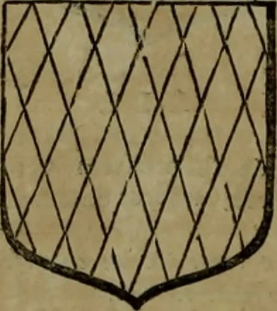 An illustration from Histoire généalogique et chronologique de la maison royale de France, des pairs, grands officiers de la couronne & de la maison du roy & des anciens barons du royaume : avec les qualitez, l'origine, le progrés & les armes de leurs familles; ensemble les statuts & le catalogue des chevaliers, commandeurs, & officiers de l'ordre du S. Esprit : le tovt dressé svr titres originaux, svr les registres des chartes du roy, du parlement, de la chambre des comptes, & du châtelet de Paris, cartulaires, manuscrits de la bibliotheque du roy, & d'autres cabinets curieux, 1726, leaf 189