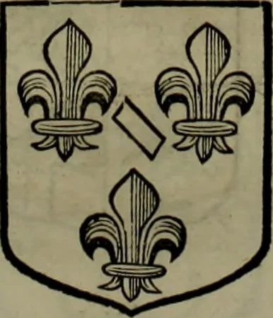 An illustration from Histoire généalogique et chronologique de la maison royale de France, des pairs, grands officiers de la couronne & de la maison du roy & des anciens barons du royaume : avec les qualitez, l'origine, le progrés & les armes de leurs familles; ensemble les statuts & le catalogue des chevaliers, commandeurs, & officiers de l'ordre du S. Esprit : le tovt dressé svr titres originaux, svr les registres des chartes du roy, du parlement, de la chambre des comptes, & du châtelet de Paris, cartulaires, manuscrits de la bibliotheque du roy, & d'autres cabinets curieux, 1726, leaf 193