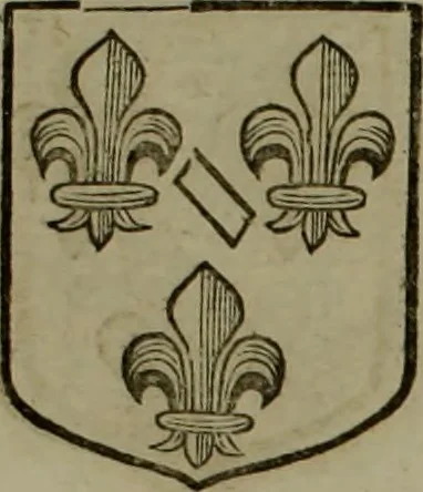 An illustration from Histoire généalogique et chronologique de la maison royale de France, des pairs, grands officiers de la couronne & de la maison du roy & des anciens barons du royaume : avec les qualitez, l'origine, le progrés & les armes de leurs familles; ensemble les statuts & le catalogue des chevaliers, commandeurs, & officiers de l'ordre du S. Esprit : le tovt dressé svr titres originaux, svr les registres des chartes du roy, du parlement, de la chambre des comptes, & du châtelet de Paris, cartulaires, manuscrits de la bibliotheque du roy, & d'autres cabinets curieux, 1726, leaf 194