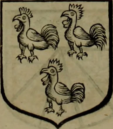 An illustration from Histoire généalogique et chronologique de la maison royale de France, des pairs, grands officiers de la couronne & de la maison du roy & des anciens barons du royaume : avec les qualitez, l'origine, le progrés & les armes de leurs familles; ensemble les statuts & le catalogue des chevaliers, commandeurs, & officiers de l'ordre du S. Esprit : le tovt dressé svr titres originaux, svr les registres des chartes du roy, du parlement, de la chambre des comptes, & du châtelet de Paris, cartulaires, manuscrits de la bibliotheque du roy, & d'autres cabinets curieux, 1726, leaf 199