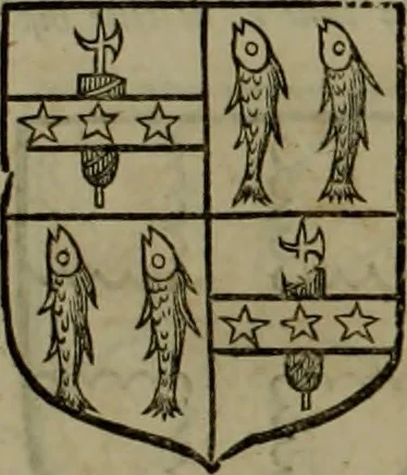 An illustration from Histoire généalogique et chronologique de la maison royale de France, des pairs, grands officiers de la couronne & de la maison du roy & des anciens barons du royaume : avec les qualitez, l'origine, le progrés & les armes de leurs familles; ensemble les statuts & le catalogue des chevaliers, commandeurs, & officiers de l'ordre du S. Esprit : le tovt dressé svr titres originaux, svr les registres des chartes du roy, du parlement, de la chambre des comptes, & du châtelet de Paris, cartulaires, manuscrits de la bibliotheque du roy, & d'autres cabinets curieux, 1726, leaf 200