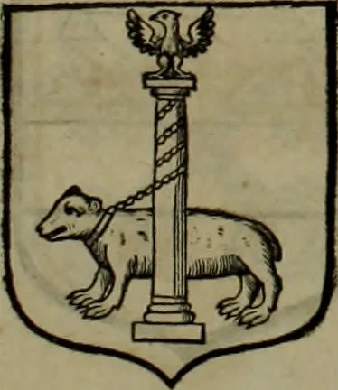 An illustration from Histoire généalogique et chronologique de la maison royale de France, des pairs, grands officiers de la couronne & de la maison du roy & des anciens barons du royaume : avec les qualitez, l'origine, le progrés & les armes de leurs familles; ensemble les statuts & le catalogue des chevaliers, commandeurs, & officiers de l'ordre du S. Esprit : le tovt dressé svr titres originaux, svr les registres des chartes du roy, du parlement, de la chambre des comptes, & du châtelet de Paris, cartulaires, manuscrits de la bibliotheque du roy, & d'autres cabinets curieux, 1726, leaf 200
