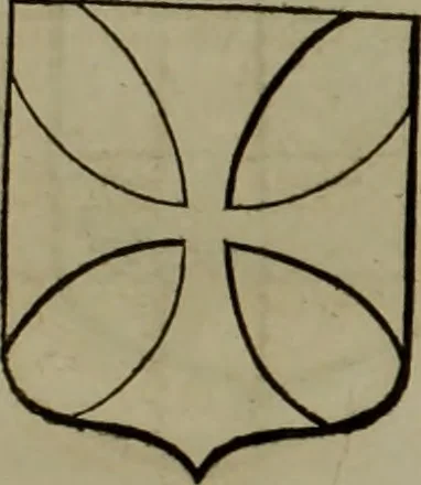 An illustration from Histoire généalogique et chronologique de la maison royale de France, des pairs, grands officiers de la couronne & de la maison du roy & des anciens barons du royaume : avec les qualitez, l'origine, le progrés & les armes de leurs familles; ensemble les statuts & le catalogue des chevaliers, commandeurs, & officiers de l'ordre du S. Esprit : le tovt dressé svr titres originaux, svr les registres des chartes du roy, du parlement, de la chambre des comptes, & du châtelet de Paris, cartulaires, manuscrits de la bibliotheque du roy, & d'autres cabinets curieux, 1726, leaf 202