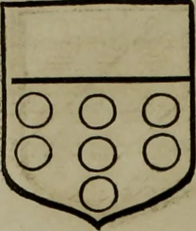 An illustration from Histoire généalogique et chronologique de la maison royale de France, des pairs, grands officiers de la couronne & de la maison du roy & des anciens barons du royaume : avec les qualitez, l'origine, le progrés & les armes de leurs familles; ensemble les statuts & le catalogue des chevaliers, commandeurs, & officiers de l'ordre du S. Esprit : le tovt dressé svr titres originaux, svr les registres des chartes du roy, du parlement, de la chambre des comptes, & du châtelet de Paris, cartulaires, manuscrits de la bibliotheque du roy, & d'autres cabinets curieux, 1726, leaf 203