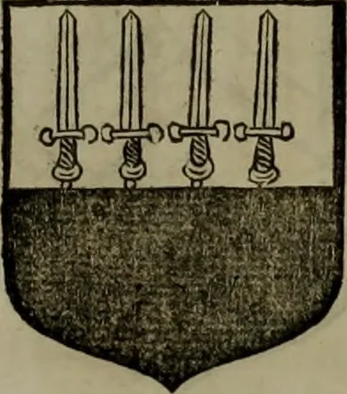 An illustration from Histoire généalogique et chronologique de la maison royale de France, des pairs, grands officiers de la couronne & de la maison du roy & des anciens barons du royaume : avec les qualitez, l'origine, le progrés & les armes de leurs familles; ensemble les statuts & le catalogue des chevaliers, commandeurs, & officiers de l'ordre du S. Esprit : le tovt dressé svr titres originaux, svr les registres des chartes du roy, du parlement, de la chambre des comptes, & du châtelet de Paris, cartulaires, manuscrits de la bibliotheque du roy, & d'autres cabinets curieux, 1726, leaf 205
