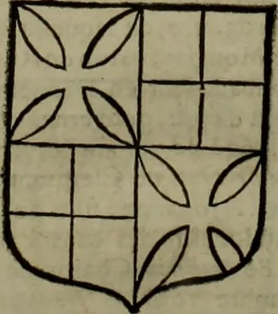 An illustration from Histoire généalogique et chronologique de la maison royale de France, des pairs, grands officiers de la couronne & de la maison du roy & des anciens barons du royaume : avec les qualitez, l'origine, le progrés & les armes de leurs familles; ensemble les statuts & le catalogue des chevaliers, commandeurs, & officiers de l'ordre du S. Esprit : le tovt dressé svr titres originaux, svr les registres des chartes du roy, du parlement, de la chambre des comptes, & du châtelet de Paris, cartulaires, manuscrits de la bibliotheque du roy, & d'autres cabinets curieux, 1726, leaf 205