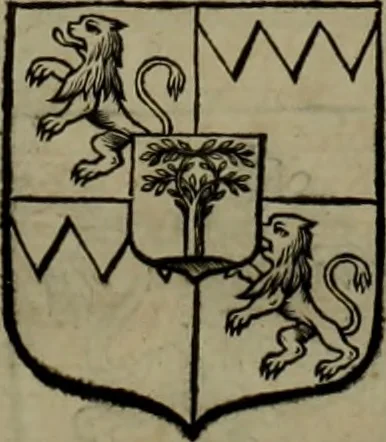 An illustration from Histoire généalogique et chronologique de la maison royale de France, des pairs, grands officiers de la couronne & de la maison du roy & des anciens barons du royaume : avec les qualitez, l'origine, le progrés & les armes de leurs familles; ensemble les statuts & le catalogue des chevaliers, commandeurs, & officiers de l'ordre du S. Esprit : le tovt dressé svr titres originaux, svr les registres des chartes du roy, du parlement, de la chambre des comptes, & du châtelet de Paris, cartulaires, manuscrits de la bibliotheque du roy, & d'autres cabinets curieux, 1726, leaf 211