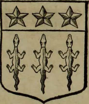 An illustration from Histoire généalogique et chronologique de la maison royale de France, des pairs, grands officiers de la couronne & de la maison du roy & des anciens barons du royaume : avec les qualitez, l'origine, le progrés & les armes de leurs familles; ensemble les statuts & le catalogue des chevaliers, commandeurs, & officiers de l'ordre du S. Esprit : le tovt dressé svr titres originaux, svr les registres des chartes du roy, du parlement, de la chambre des comptes, & du châtelet de Paris, cartulaires, manuscrits de la bibliotheque du roy, & d'autres cabinets curieux, 1726, leaf 224