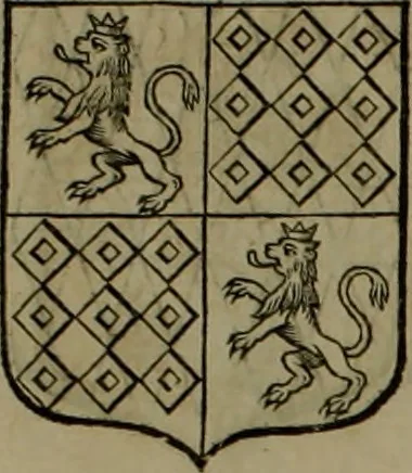 An illustration from Histoire généalogique et chronologique de la maison royale de France, des pairs, grands officiers de la couronne & de la maison du roy & des anciens barons du royaume : avec les qualitez, l'origine, le progrés & les armes de leurs familles; ensemble les statuts & le catalogue des chevaliers, commandeurs, & officiers de l'ordre du S. Esprit : le tovt dressé svr titres originaux, svr les registres des chartes du roy, du parlement, de la chambre des comptes, & du châtelet de Paris, cartulaires, manuscrits de la bibliotheque du roy, & d'autres cabinets curieux, 1726, leaf 228
