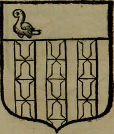 An illustration from Histoire généalogique et chronologique de la maison royale de France, des pairs, grands officiers de la couronne & de la maison du roy & des anciens barons du royaume : avec les qualitez, l'origine, le progrés & les armes de leurs familles; ensemble les statuts & le catalogue des chevaliers, commandeurs, & officiers de l'ordre du S. Esprit : le tovt dressé svr titres originaux, svr les registres des chartes du roy, du parlement, de la chambre des comptes, & du châtelet de Paris, cartulaires, manuscrits de la bibliotheque du roy, & d'autres cabinets curieux, 1726, leaf 250