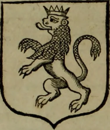 An illustration from Histoire généalogique et chronologique de la maison royale de France, des pairs, grands officiers de la couronne & de la maison du roy & des anciens barons du royaume : avec les qualitez, l'origine, le progrés & les armes de leurs familles; ensemble les statuts & le catalogue des chevaliers, commandeurs, & officiers de l'ordre du S. Esprit : le tovt dressé svr titres originaux, svr les registres des chartes du roy, du parlement, de la chambre des comptes, & du châtelet de Paris, cartulaires, manuscrits de la bibliotheque du roy, & d'autres cabinets curieux, 1726, leaf 258