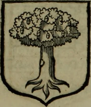 An illustration from Histoire généalogique et chronologique de la maison royale de France, des pairs, grands officiers de la couronne & de la maison du roy & des anciens barons du royaume : avec les qualitez, l'origine, le progrés & les armes de leurs familles; ensemble les statuts & le catalogue des chevaliers, commandeurs, & officiers de l'ordre du S. Esprit : le tovt dressé svr titres originaux, svr les registres des chartes du roy, du parlement, de la chambre des comptes, & du châtelet de Paris, cartulaires, manuscrits de la bibliotheque du roy, & d'autres cabinets curieux, 1726, leaf 264