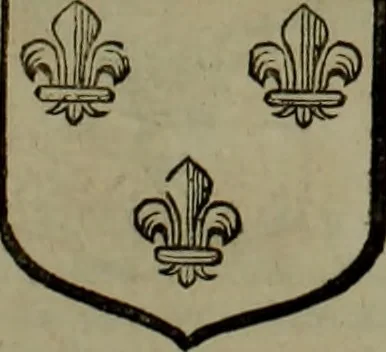 An illustration from Histoire généalogique et chronologique de la maison royale de France, des pairs, grands officiers de la couronne & de la maison du roy & des anciens barons du royaume : avec les qualitez, l'origine, le progrés & les armes de leurs familles; ensemble les statuts & le catalogue des chevaliers, commandeurs, & officiers de l'ordre du S. Esprit : le tovt dressé svr titres originaux, svr les registres des chartes du roy, du parlement, de la chambre des comptes, & du châtelet de Paris, cartulaires, manuscrits de la bibliotheque du roy, & d'autres cabinets curieux, 1726, leaf 270