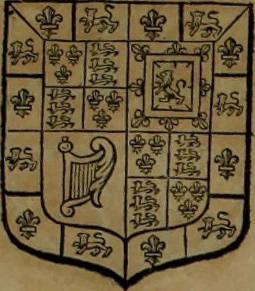 An illustration from Histoire généalogique et chronologique de la maison royale de France, des pairs, grands officiers de la couronne & de la maison du roy & des anciens barons du royaume : avec les qualitez, l'origine, le progrés & les armes de leurs familles; ensemble les statuts & le catalogue des chevaliers, commandeurs, & officiers de l'ordre du S. Esprit : le tovt dressé svr titres originaux, svr les registres des chartes du roy, du parlement, de la chambre des comptes, & du châtelet de Paris, cartulaires, manuscrits de la bibliotheque du roy, & d'autres cabinets curieux, 1726, leaf 278