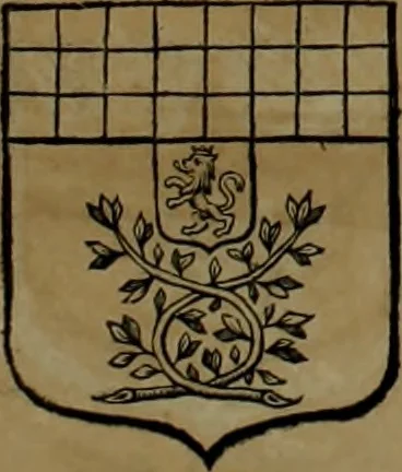 An illustration from Histoire généalogique et chronologique de la maison royale de France, des pairs, grands officiers de la couronne & de la maison du roy & des anciens barons du royaume : avec les qualitez, l'origine, le progrés & les armes de leurs familles; ensemble les statuts & le catalogue des chevaliers, commandeurs, & officiers de l'ordre du S. Esprit : le tovt dressé svr titres originaux, svr les registres des chartes du roy, du parlement, de la chambre des comptes, & du châtelet de Paris, cartulaires, manuscrits de la bibliotheque du roy, & d'autres cabinets curieux, 1726, leaf 278