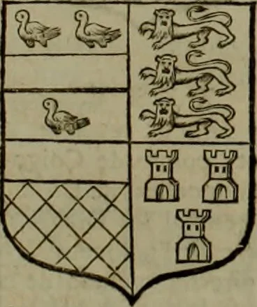 An illustration from Histoire généalogique et chronologique de la maison royale de France, des pairs, grands officiers de la couronne & de la maison du roy & des anciens barons du royaume : avec les qualitez, l'origine, le progrés & les armes de leurs familles; ensemble les statuts & le catalogue des chevaliers, commandeurs, & officiers de l'ordre du S. Esprit : le tovt dressé svr titres originaux, svr les registres des chartes du roy, du parlement, de la chambre des comptes, & du châtelet de Paris, cartulaires, manuscrits de la bibliotheque du roy, & d'autres cabinets curieux, 1726, leaf 284