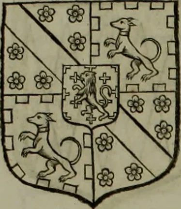 An illustration from Histoire généalogique et chronologique de la maison royale de France, des pairs, grands officiers de la couronne & de la maison du roy & des anciens barons du royaume : avec les qualitez, l'origine, le progrés & les armes de leurs familles; ensemble les statuts & le catalogue des chevaliers, commandeurs, & officiers de l'ordre du S. Esprit : le tovt dressé svr titres originaux, svr les registres des chartes du roy, du parlement, de la chambre des comptes, & du châtelet de Paris, cartulaires, manuscrits de la bibliotheque du roy, & d'autres cabinets curieux, 1726, leaf 286
