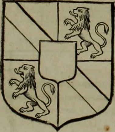 An illustration from Histoire généalogique et chronologique de la maison royale de France, des pairs, grands officiers de la couronne & de la maison du roy & des anciens barons du royaume : avec les qualitez, l'origine, le progrés & les armes de leurs familles; ensemble les statuts & le catalogue des chevaliers, commandeurs, & officiers de l'ordre du S. Esprit : le tovt dressé svr titres originaux, svr les registres des chartes du roy, du parlement, de la chambre des comptes, & du châtelet de Paris, cartulaires, manuscrits de la bibliotheque du roy, & d'autres cabinets curieux, 1726, leaf 286