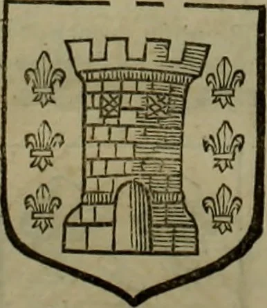An illustration from Histoire généalogique et chronologique de la maison royale de France, des pairs, grands officiers de la couronne & de la maison du roy & des anciens barons du royaume : avec les qualitez, l'origine, le progrés & les armes de leurs familles; ensemble les statuts & le catalogue des chevaliers, commandeurs, & officiers de l'ordre du S. Esprit : le tovt dressé svr titres originaux, svr les registres des chartes du roy, du parlement, de la chambre des comptes, & du châtelet de Paris, cartulaires, manuscrits de la bibliotheque du roy, & d'autres cabinets curieux, 1726, leaf 293