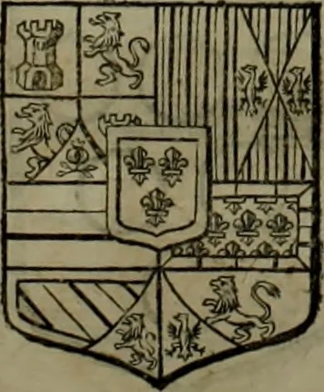 An illustration from Histoire généalogique et chronologique de la maison royale de France, des pairs, grands officiers de la couronne & de la maison du roy & des anciens barons du royaume : avec les qualitez, l'origine, le progrés & les armes de leurs familles; ensemble les statuts & le catalogue des chevaliers, commandeurs, & officiers de l'ordre du S. Esprit : le tovt dressé svr titres originaux, svr les registres des chartes du roy, du parlement, de la chambre des comptes, & du châtelet de Paris, cartulaires, manuscrits de la bibliotheque du roy, & d'autres cabinets curieux, 1726, leaf 297