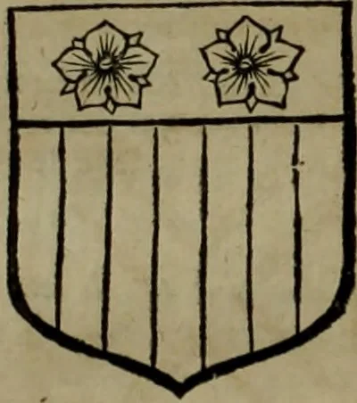 An illustration from Histoire généalogique et chronologique de la maison royale de France, des pairs, grands officiers de la couronne & de la maison du roy & des anciens barons du royaume : avec les qualitez, l'origine, le progrés & les armes de leurs familles; ensemble les statuts & le catalogue des chevaliers, commandeurs, & officiers de l'ordre du S. Esprit : le tovt dressé svr titres originaux, svr les registres des chartes du roy, du parlement, de la chambre des comptes, & du châtelet de Paris, cartulaires, manuscrits de la bibliotheque du roy, & d'autres cabinets curieux, 1726, leaf 301