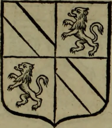 An illustration from Histoire généalogique et chronologique de la maison royale de France, des pairs, grands officiers de la couronne & de la maison du roy & des anciens barons du royaume : avec les qualitez, l'origine, le progrés & les armes de leurs familles; ensemble les statuts & le catalogue des chevaliers, commandeurs, & officiers de l'ordre du S. Esprit : le tovt dressé svr titres originaux, svr les registres des chartes du roy, du parlement, de la chambre des comptes, & du châtelet de Paris, cartulaires, manuscrits de la bibliotheque du roy, & d'autres cabinets curieux, 1726, leaf 302