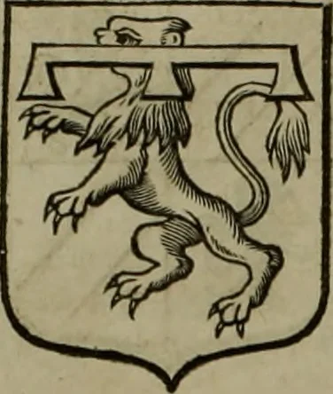 An illustration from Histoire généalogique et chronologique de la maison royale de France, des pairs, grands officiers de la couronne & de la maison du roy & des anciens barons du royaume : avec les qualitez, l'origine, le progrés & les armes de leurs familles; ensemble les statuts & le catalogue des chevaliers, commandeurs, & officiers de l'ordre du S. Esprit : le tovt dressé svr titres originaux, svr les registres des chartes du roy, du parlement, de la chambre des comptes, & du châtelet de Paris, cartulaires, manuscrits de la bibliotheque du roy, & d'autres cabinets curieux, 1726, leaf 303