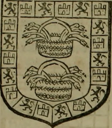 An illustration from Histoire généalogique et chronologique de la maison royale de France, des pairs, grands officiers de la couronne & de la maison du roy & des anciens barons du royaume : avec les qualitez, l'origine, le progrés & les armes de leurs familles; ensemble les statuts & le catalogue des chevaliers, commandeurs, & officiers de l'ordre du S. Esprit : le tovt dressé svr titres originaux, svr les registres des chartes du roy, du parlement, de la chambre des comptes, & du châtelet de Paris, cartulaires, manuscrits de la bibliotheque du roy, & d'autres cabinets curieux, 1726, leaf 304