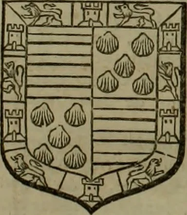 An illustration from Histoire généalogique et chronologique de la maison royale de France, des pairs, grands officiers de la couronne & de la maison du roy & des anciens barons du royaume : avec les qualitez, l'origine, le progrés & les armes de leurs familles; ensemble les statuts & le catalogue des chevaliers, commandeurs, & officiers de l'ordre du S. Esprit : le tovt dressé svr titres originaux, svr les registres des chartes du roy, du parlement, de la chambre des comptes, & du châtelet de Paris, cartulaires, manuscrits de la bibliotheque du roy, & d'autres cabinets curieux, 1726, leaf 304