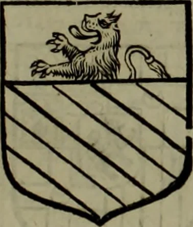 An illustration from Histoire généalogique et chronologique de la maison royale de France, des pairs, grands officiers de la couronne & de la maison du roy & des anciens barons du royaume : avec les qualitez, l'origine, le progrés & les armes de leurs familles; ensemble les statuts & le catalogue des chevaliers, commandeurs, & officiers de l'ordre du S. Esprit : le tovt dressé svr titres originaux, svr les registres des chartes du roy, du parlement, de la chambre des comptes, & du châtelet de Paris, cartulaires, manuscrits de la bibliotheque du roy, & d'autres cabinets curieux, 1726, leaf 314