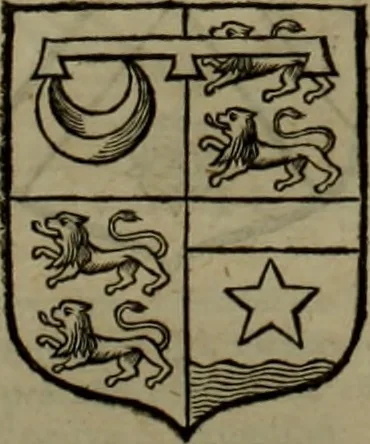 An illustration from Histoire généalogique et chronologique de la maison royale de France, des pairs, grands officiers de la couronne & de la maison du roy & des anciens barons du royaume : avec les qualitez, l'origine, le progrés & les armes de leurs familles; ensemble les statuts & le catalogue des chevaliers, commandeurs, & officiers de l'ordre du S. Esprit : le tovt dressé svr titres originaux, svr les registres des chartes du roy, du parlement, de la chambre des comptes, & du châtelet de Paris, cartulaires, manuscrits de la bibliotheque du roy, & d'autres cabinets curieux, 1726, leaf 325
