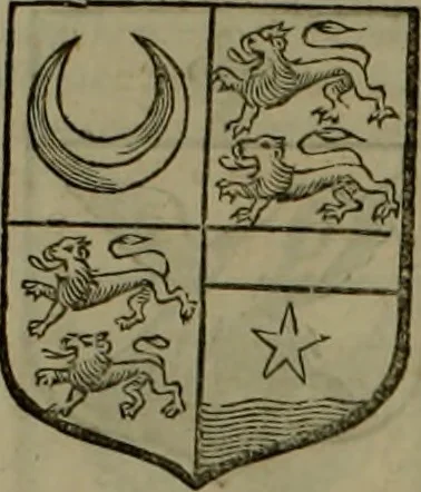 An illustration from Histoire généalogique et chronologique de la maison royale de France, des pairs, grands officiers de la couronne & de la maison du roy & des anciens barons du royaume : avec les qualitez, l'origine, le progrés & les armes de leurs familles; ensemble les statuts & le catalogue des chevaliers, commandeurs, & officiers de l'ordre du S. Esprit : le tovt dressé svr titres originaux, svr les registres des chartes du roy, du parlement, de la chambre des comptes, & du châtelet de Paris, cartulaires, manuscrits de la bibliotheque du roy, & d'autres cabinets curieux, 1726, leaf 326