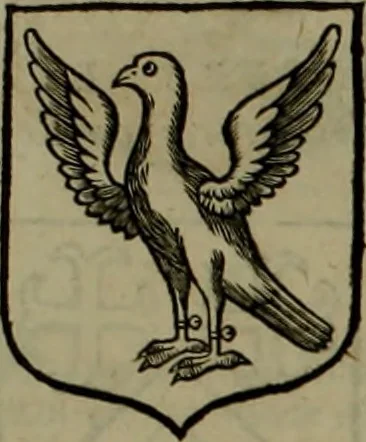 An illustration from Histoire généalogique et chronologique de la maison royale de France, des pairs, grands officiers de la couronne & de la maison du roy & des anciens barons du royaume : avec les qualitez, l'origine, le progrés & les armes de leurs familles; ensemble les statuts & le catalogue des chevaliers, commandeurs, & officiers de l'ordre du S. Esprit : le tovt dressé svr titres originaux, svr les registres des chartes du roy, du parlement, de la chambre des comptes, & du châtelet de Paris, cartulaires, manuscrits de la bibliotheque du roy, & d'autres cabinets curieux, 1726, leaf 328