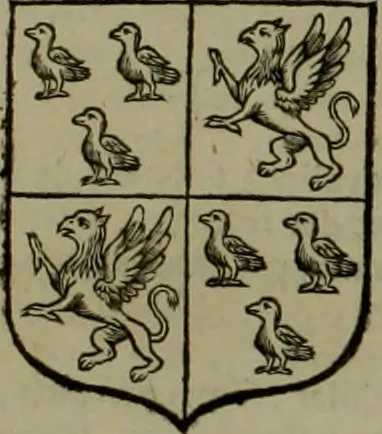 An illustration from Histoire généalogique et chronologique de la maison royale de France, des pairs, grands officiers de la couronne & de la maison du roy & des anciens barons du royaume : avec les qualitez, l'origine, le progrés & les armes de leurs familles; ensemble les statuts & le catalogue des chevaliers, commandeurs, & officiers de l'ordre du S. Esprit : le tovt dressé svr titres originaux, svr les registres des chartes du roy, du parlement, de la chambre des comptes, & du châtelet de Paris, cartulaires, manuscrits de la bibliotheque du roy, & d'autres cabinets curieux, 1726, leaf 330