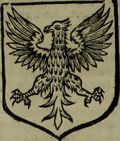 An illustration from Histoire généalogique et chronologique de la maison royale de France, des pairs, grands officiers de la couronne & de la maison du roy & des anciens barons du royaume : avec les qualitez, l'origine, le progrés & les armes de leurs familles; ensemble les statuts & le catalogue des chevaliers, commandeurs, & officiers de l'ordre du S. Esprit : le tovt dressé svr titres originaux, svr les registres des chartes du roy, du parlement, de la chambre des comptes, & du châtelet de Paris, cartulaires, manuscrits de la bibliotheque du roy, & d'autres cabinets curieux, 1726, leaf 333