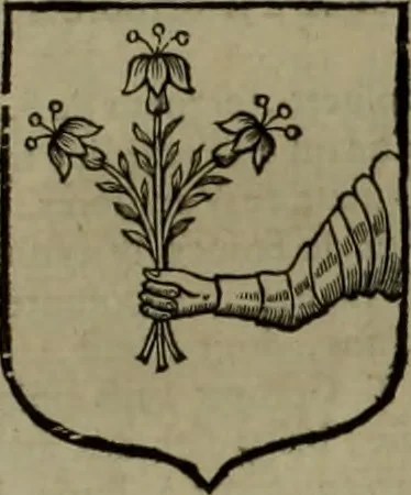 An illustration from Histoire généalogique et chronologique de la maison royale de France, des pairs, grands officiers de la couronne & de la maison du roy & des anciens barons du royaume : avec les qualitez, l'origine, le progrés & les armes de leurs familles; ensemble les statuts & le catalogue des chevaliers, commandeurs, & officiers de l'ordre du S. Esprit : le tovt dressé svr titres originaux, svr les registres des chartes du roy, du parlement, de la chambre des comptes, & du châtelet de Paris, cartulaires, manuscrits de la bibliotheque du roy, & d'autres cabinets curieux, 1726, leaf 337