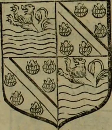 An illustration from Histoire généalogique et chronologique de la maison royale de France, des pairs, grands officiers de la couronne & de la maison du roy & des anciens barons du royaume : avec les qualitez, l'origine, le progrés & les armes de leurs familles; ensemble les statuts & le catalogue des chevaliers, commandeurs, & officiers de l'ordre du S. Esprit : le tovt dressé svr titres originaux, svr les registres des chartes du roy, du parlement, de la chambre des comptes, & du châtelet de Paris, cartulaires, manuscrits de la bibliotheque du roy, & d'autres cabinets curieux, 1726, leaf 342