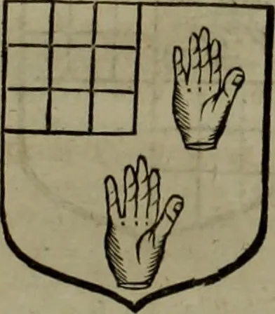 An illustration from Histoire généalogique et chronologique de la maison royale de France, des pairs, grands officiers de la couronne & de la maison du roy & des anciens barons du royaume : avec les qualitez, l'origine, le progrés & les armes de leurs familles; ensemble les statuts & le catalogue des chevaliers, commandeurs, & officiers de l'ordre du S. Esprit : le tovt dressé svr titres originaux, svr les registres des chartes du roy, du parlement, de la chambre des comptes, & du châtelet de Paris, cartulaires, manuscrits de la bibliotheque du roy, & d'autres cabinets curieux, 1726, leaf 347